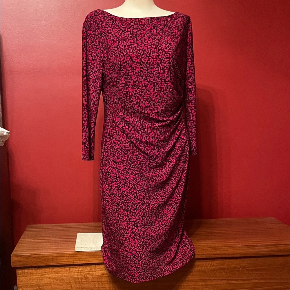 Like new Ralph Lauren Red and Black three-quarter length Sleeve Dress - Picture 1 of 16